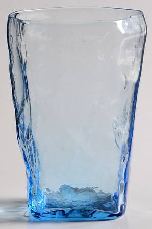 Crinkle Blue Flat Tumbler
