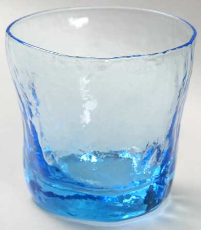 Crinkle Blue Double Old Fashioned