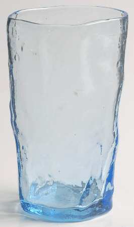 Crinkle Blue Flat Juice Glass