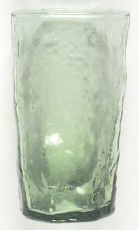 Crinkle Green Flat Juice Glass