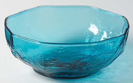 Crinkle Peacock Blue Finger Bowl
