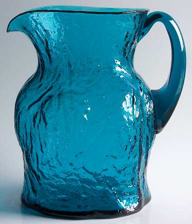 Crinkle Peacock Blue 64 Oz Pitcher