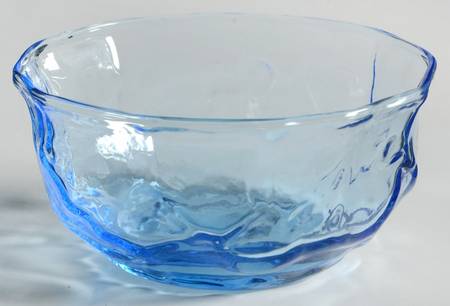 Crinkle Peacock Blue Small Fruit Dessert Bowl