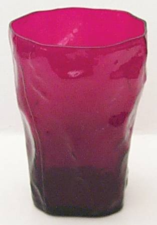 Crinkle Ruby Flat Juice Glass