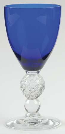 Golf Ball Cobalt Blue (Ritz Blue) Wine Glass