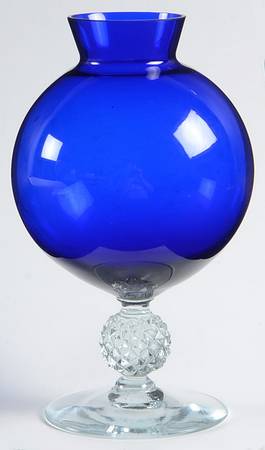 Golf Ball Cobalt Blue (Ritz Blue) Footed Ivy Ball Vase