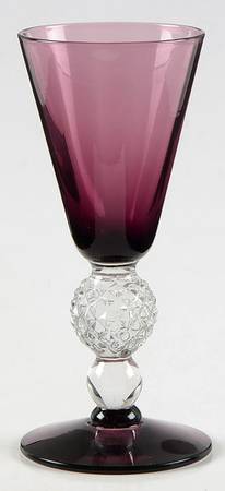 Golf Ball Amethyst (Bowl Foot) Optic Sherry Glass