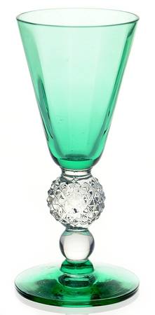 Golf Ball Light Green Bowl and Foot (Optic) Sherry Glass