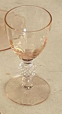 Golf Ball Peach Bowl and Foot (Optic) Cordial Glass