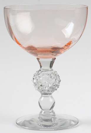 Golf Ball Peach Bowl and Foot (Optic) Champagne/Tall Sherbet
