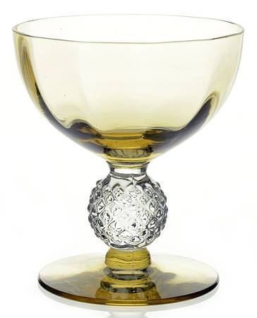Golf Ball Topaz Bowl and Foot (Optic) Low Sherbet