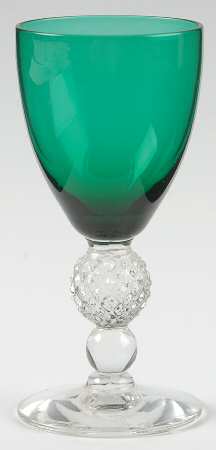 Golf Ball Stiegel Green Wine Glass