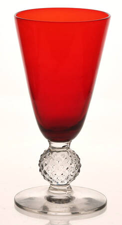 Golf Ball Ruby 2 1/2 Oz Footed Tumbler