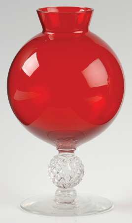Golf Ball Ruby Footed Ivy Ball Vase