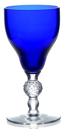 Old English Cobalt Blue (Golf Ball Stem) Cordial Glass