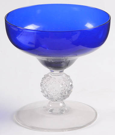 Old English Cobalt Blue (Golf Ball Stem) Low Sherbet