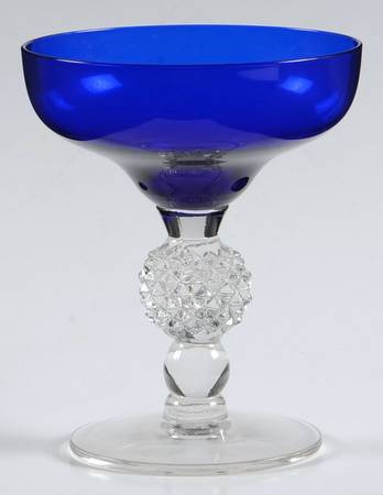 Old English Cobalt Blue (Golf Ball Stem) Champagne/Tall Sherbet