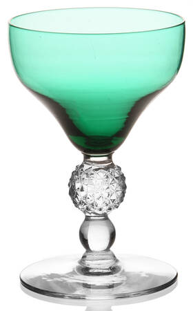 Old English Stiegel Blue Green (Golfball Stem) Liquor Cocktail