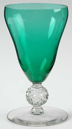 Old English Stiegel Blue Green (Golfball Stem) 8 Oz Footed Tumbler
