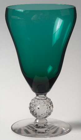 Old English Stiegel Blue Green (Golfball Stem) 10 Oz Footed Tumbler