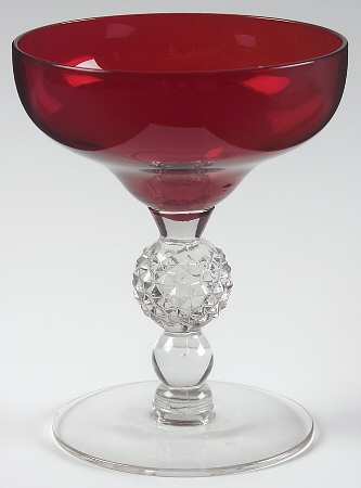 Old English Ruby (Golf Ball Stem) Champagne/Tall Sherbet