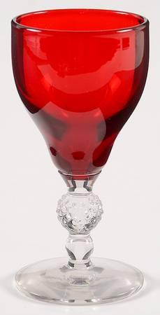 Old English Ruby (Golf Ball Stem) Cordial Glass