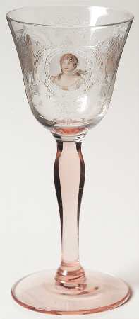 Queen Louise Pink Wine Glass