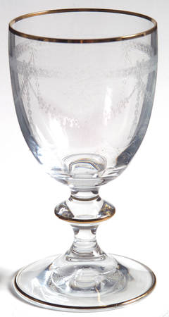 Victorian Garland Gold Sherry Glass