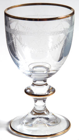 Victorian Garland Gold Cordial Glass