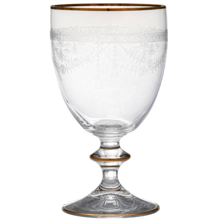 Victorian Garland Gold Wine Glass