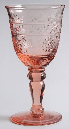 Tender Leaves Pink Wine Glass