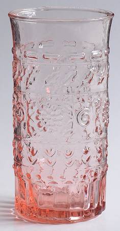 Tender Leaves Pink Highball Glass