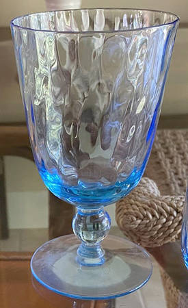Early American Light Blue Water Goblet