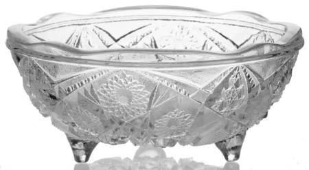 Toltec Clear 7" 3-Toed Footed Bowl