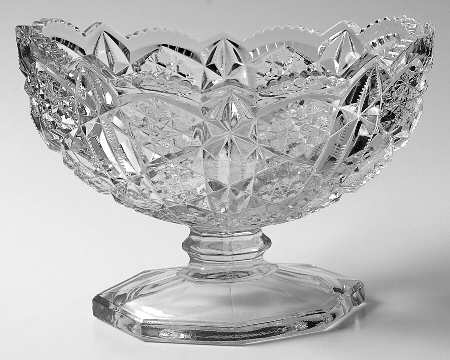 Toltec Clear 8" Oval Footed Bowl