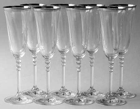 Sonata Platinum Fluted Champagne - Set of 8