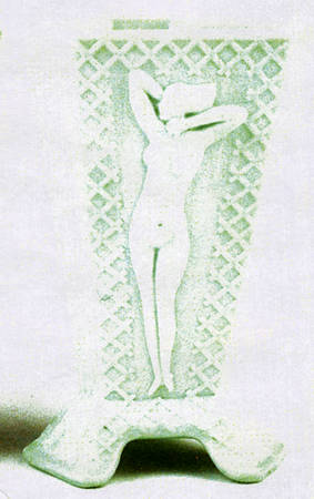 Jadite 8" Light Art Nude Vase