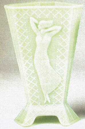 Jadite 8" Art Dressed Vase