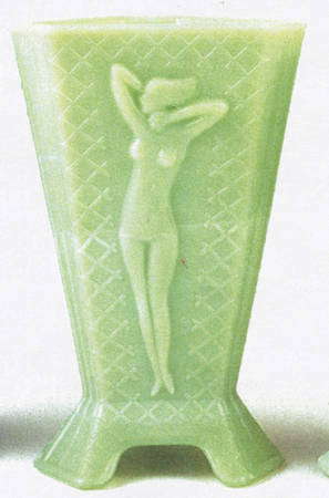 Jadite 8" Dark Art Nude Vase