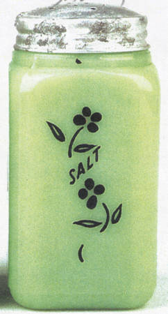Jadite Salt Shaker with Metal Lid