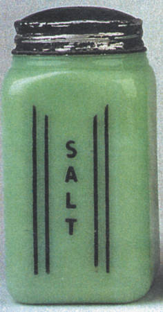 Jadite Salt Shaker with Metal Lid