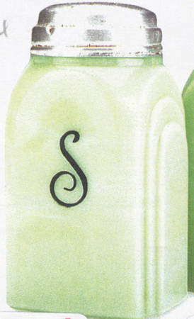 Jadite Salt Shaker with Metal Lid
