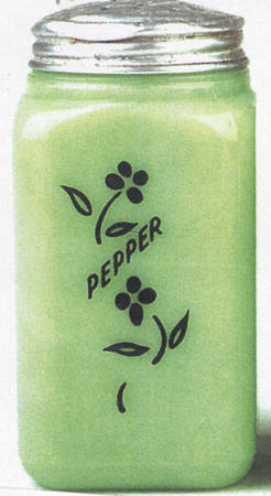 Jadite Pepper Shaker with Metal Lid