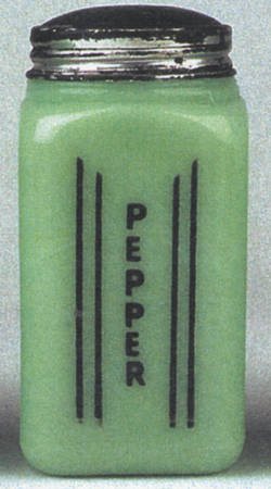 Jadite Pepper Shaker with Metal Lid