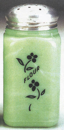 Jadite Flour Shaker with Metal Lid