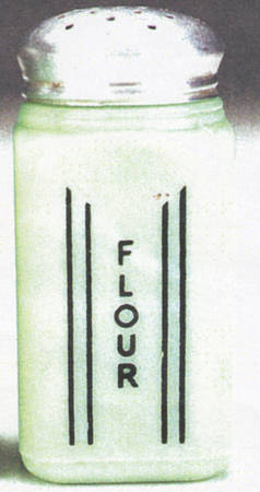 Jadite Flour Shaker with Metal Lid