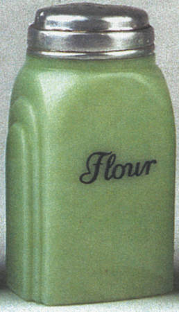 Jadite Flour Shaker with Metal Lid