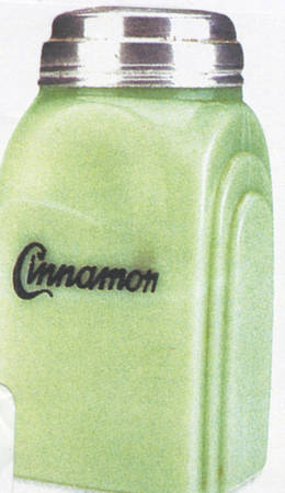Jadite Cinnamon Shaker with Metal Lid