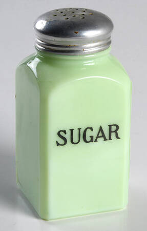 Jadite Sugar Shaker with Metal Lid