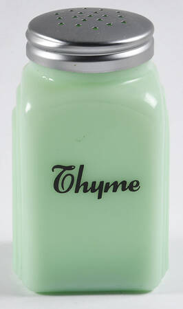 Jadite Spice Shaker with Metal Lid